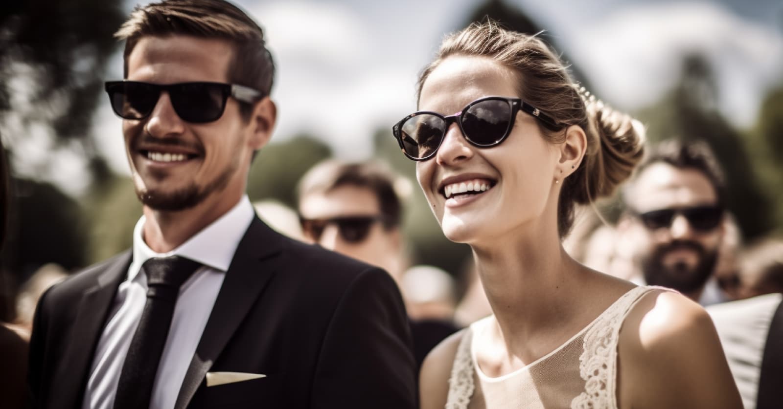 wearing sunglasses at weddings